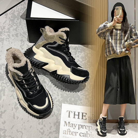 Women's Winter Veet Warm Cotton Platform Sports Women's Shoes