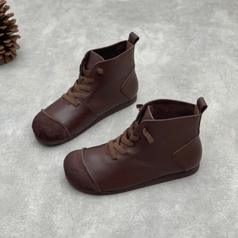Retro Style Soft Bottom With Veet Lining Warm Boots
