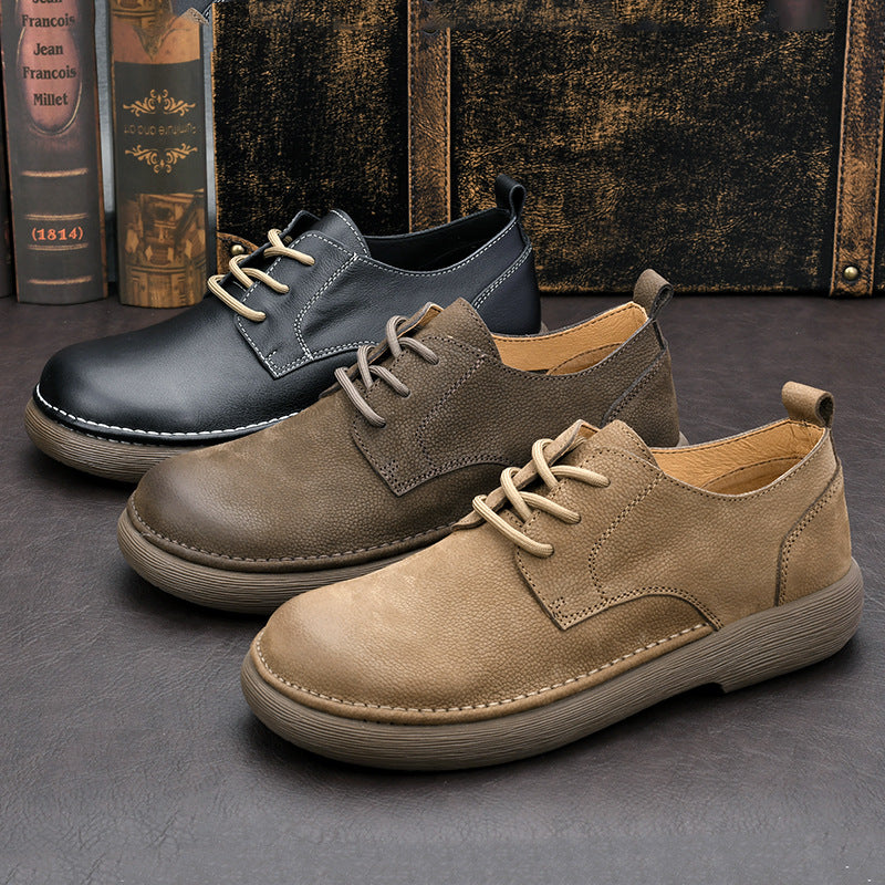 Men's Easy To Match British Style Bottom Leather Shoes