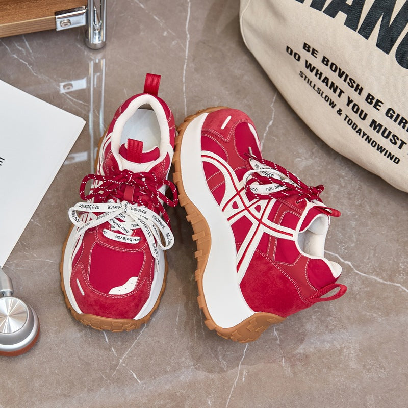 Women's Increasing Insole Platform Dad Small Color Matching Ugly Women's Sports Shoes