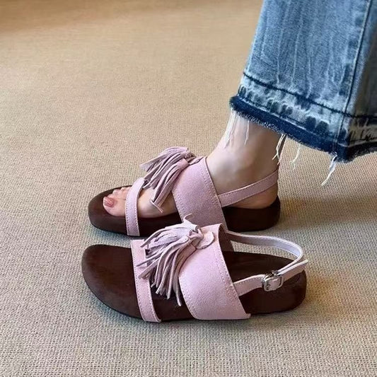 Women's Version Retro Minority Matte Tassel Roman Super Women's Casual Shoes