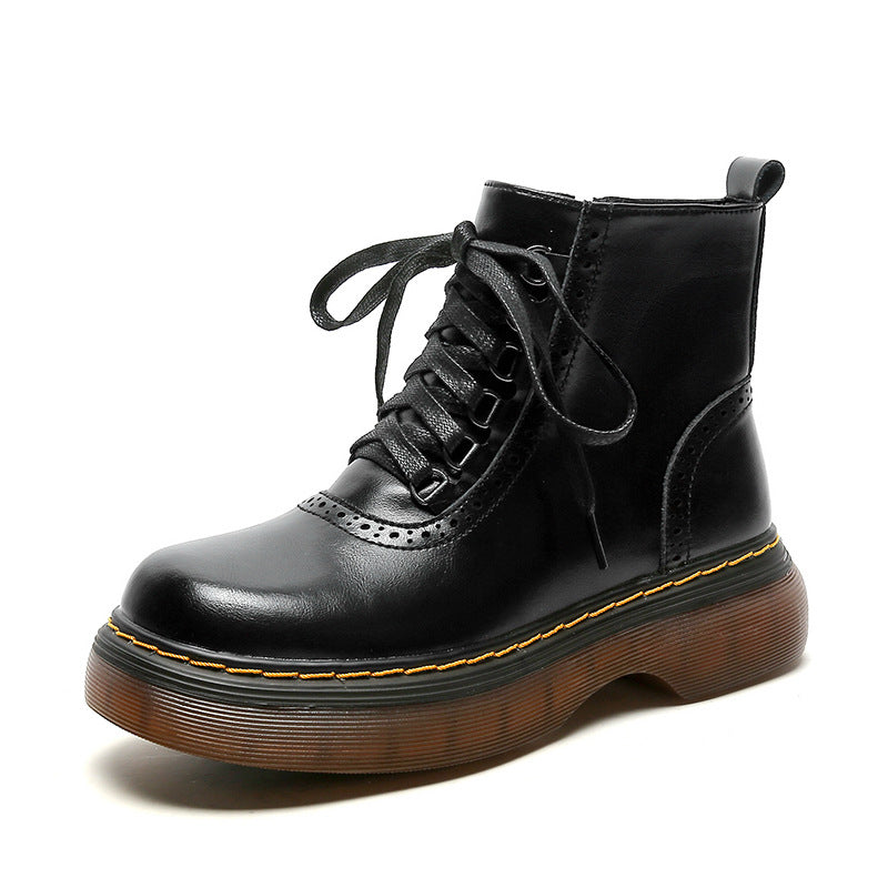 Women's Martin For British Style Fashion Round Head Boots