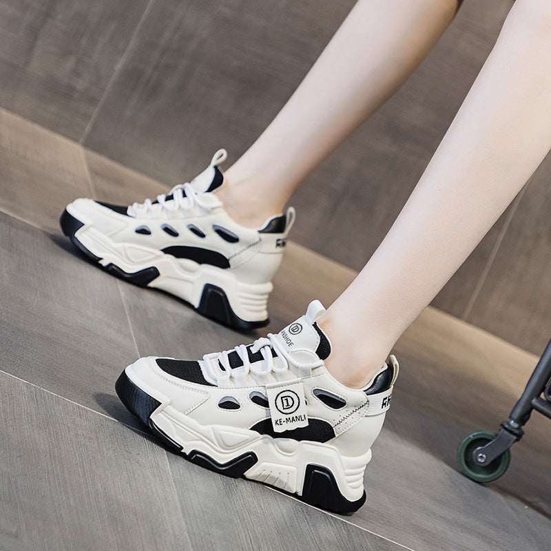 Women's Dad Comfortable Platform Inner Height Increasing Women's Casual Shoes