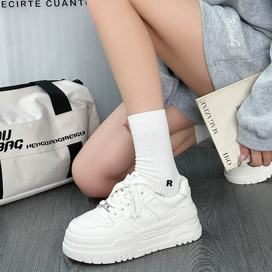 Women's Muffin Platform White Spring Authentic Comfortable Breathable Low-cut Lightweight Women's Casual Shoes
