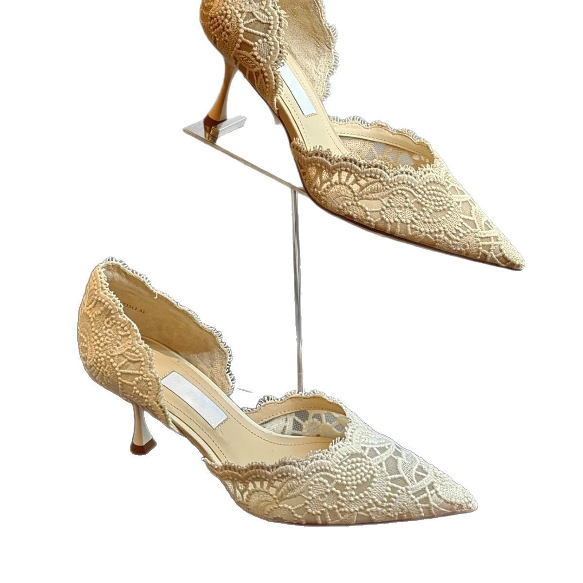 Women's Pointed Toe Hollow Wedding Dinner Stiletto Breathable High Heeled Sandals
