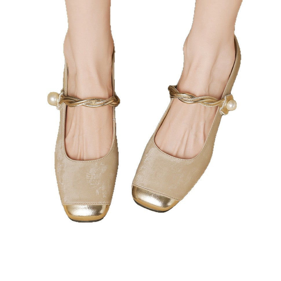 Women's Sheepskin Version Pumps Spring Chinese French Mary Women's Shoes