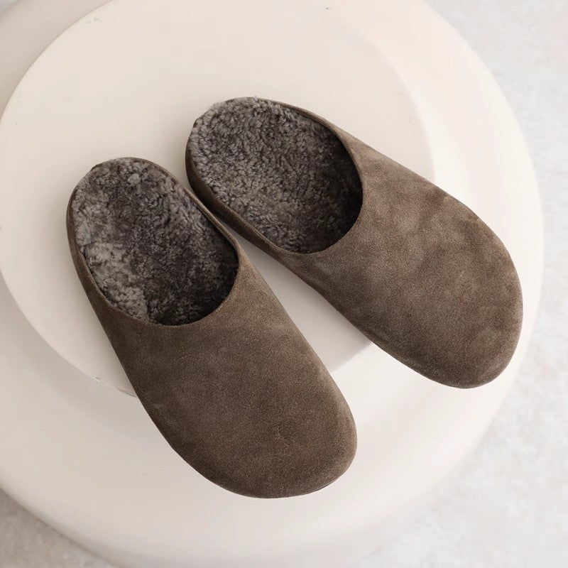Women's Thick Bottom Warm Keeping Toe Cap Semi Lazy Slippers