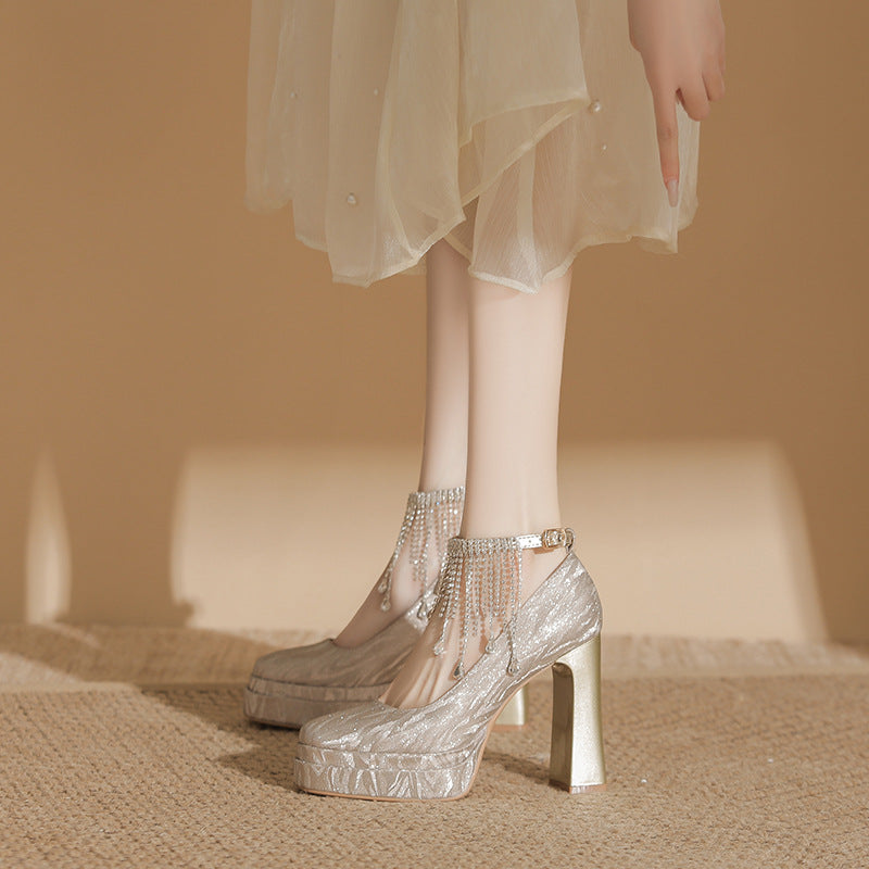 Dress Two-way High Garden Low-cut Waterproof Platform Women's Fashion Shoes