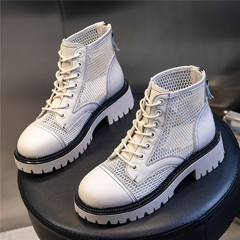 Women's Martin Summer Breathable Mesh Flat Bottom Boots