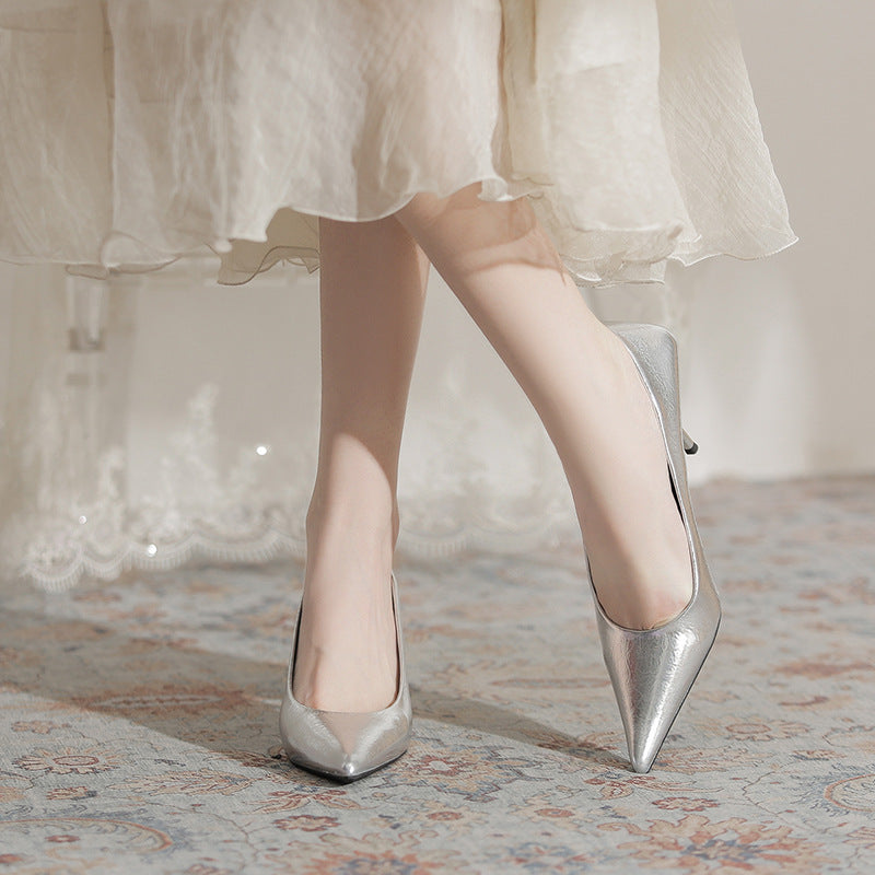 Women's Stiletto Pointed Toe Sier High Comfortable Ladies Women's Fashion Shoes