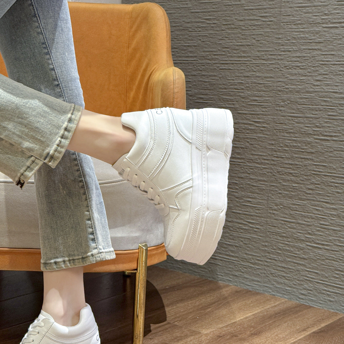 Women's Height Increasing Insole Small White Platform Women's Casual Shoes