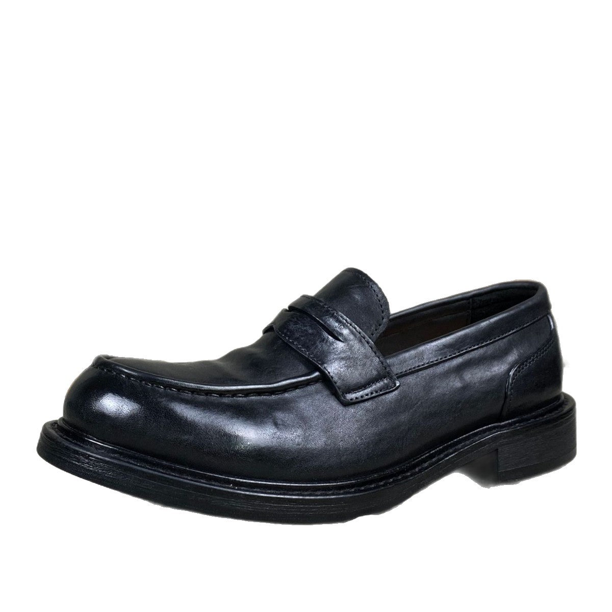 Men's Round Toe Slip-on Washed Horse Business Loafers/doug Shoes