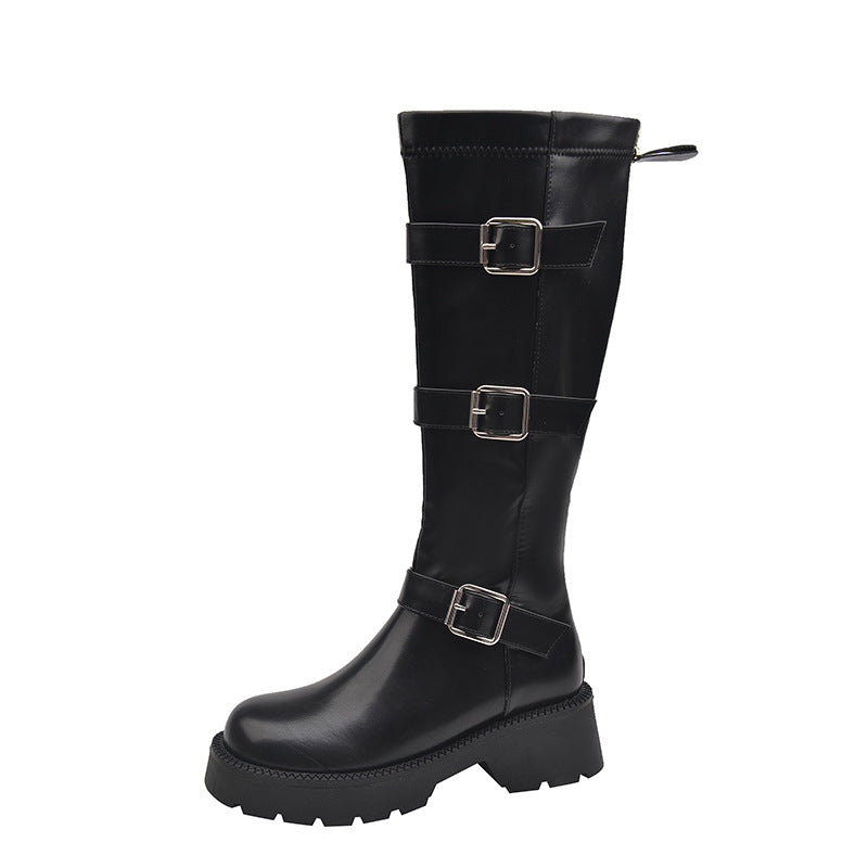 Women's Circumference Thick Leg Knight Bottom High Boots