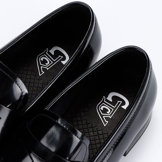 Men's Business Trend Stylish Slip-on Black Commute Leather Shoes