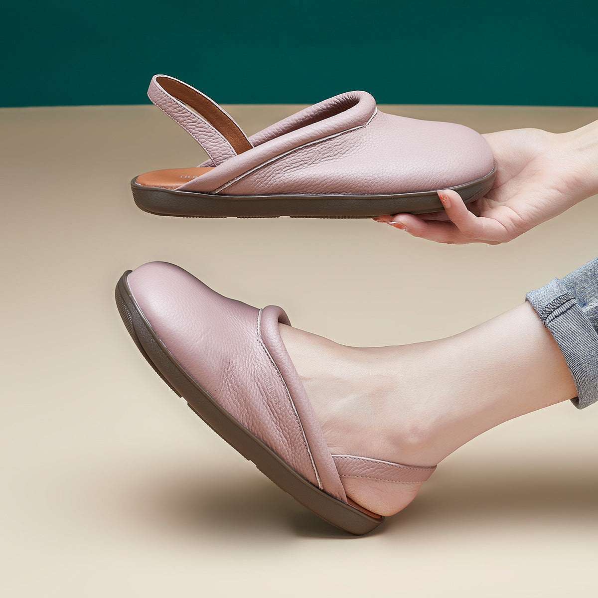 Women's First Layer Cowhide Summer Comfortable Closed Casual Shoes