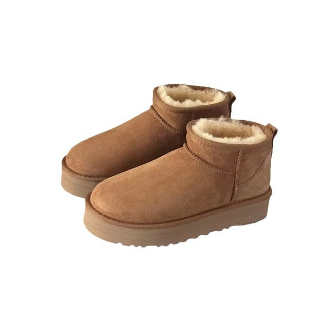 Face Short Platform Muffin Mini Small Women's Snow Boots