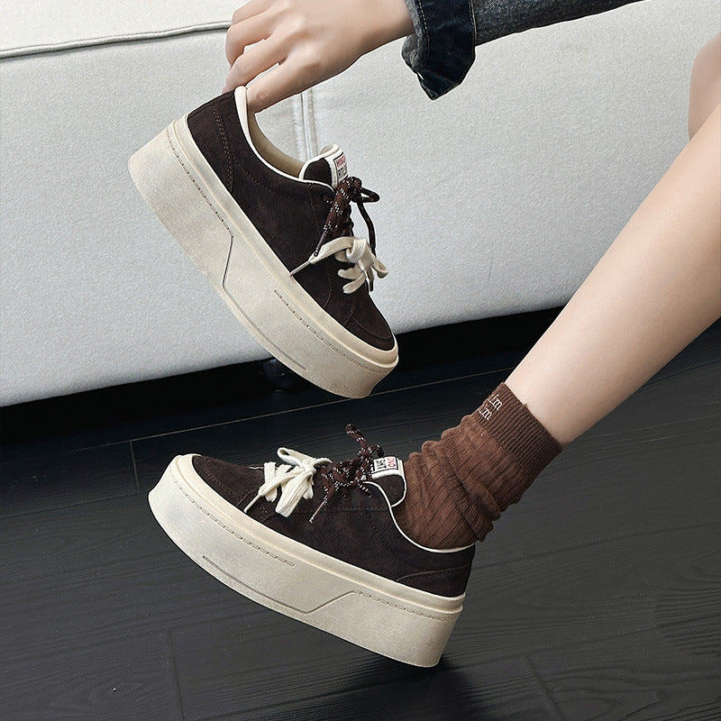 Thick-soled Spring Two-color Bread Small Heighten Women's Casual Shoes