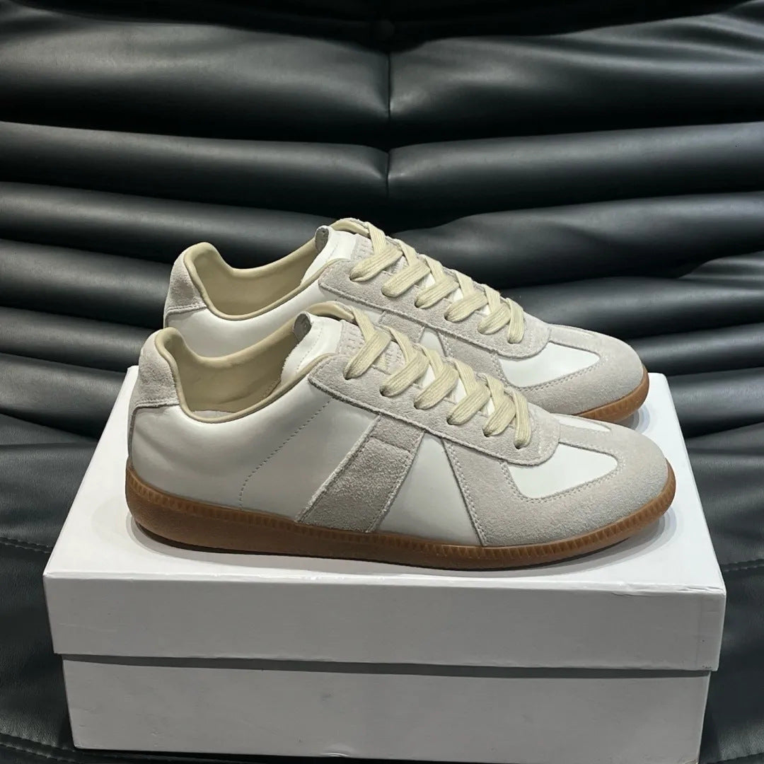Women's & Men's Retro German Training Couple Genuine White Men's Board Shoes
