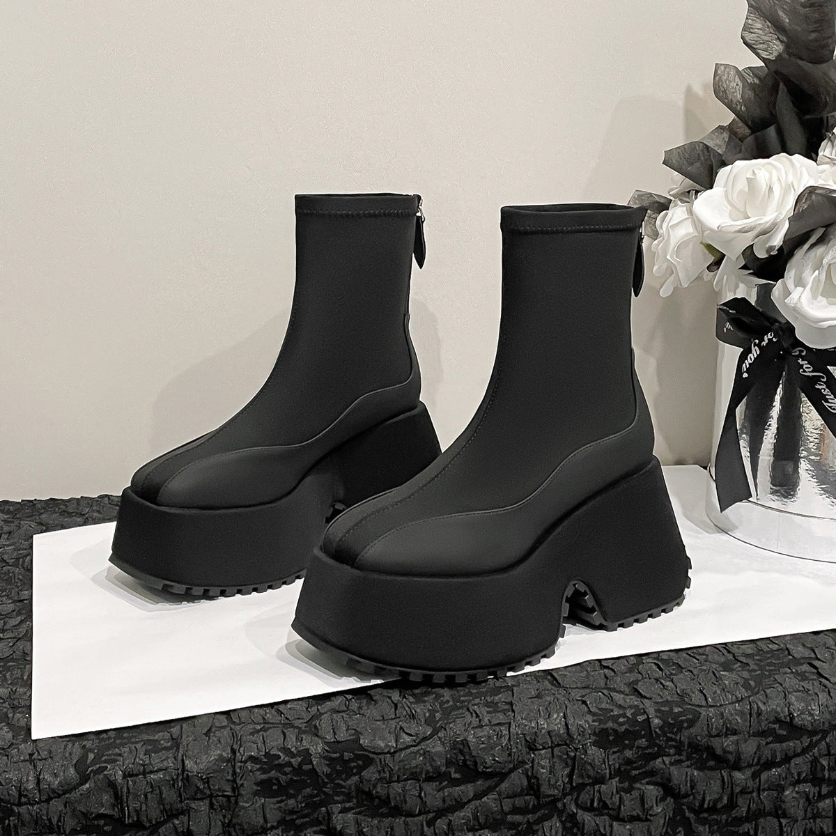 Women's Autumn Thick Bottom Increased Stretch Thin Boots