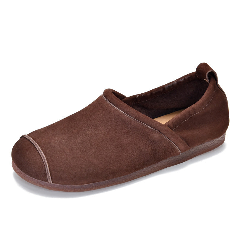 Women's Pumps Retro Slip-on Flat Round Toe Women's Shoes