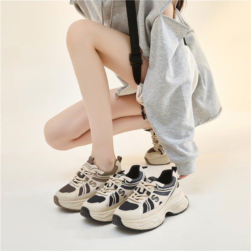 Women's & Men's Plus Size Authentic Clunky Platform Breathable Sneakers