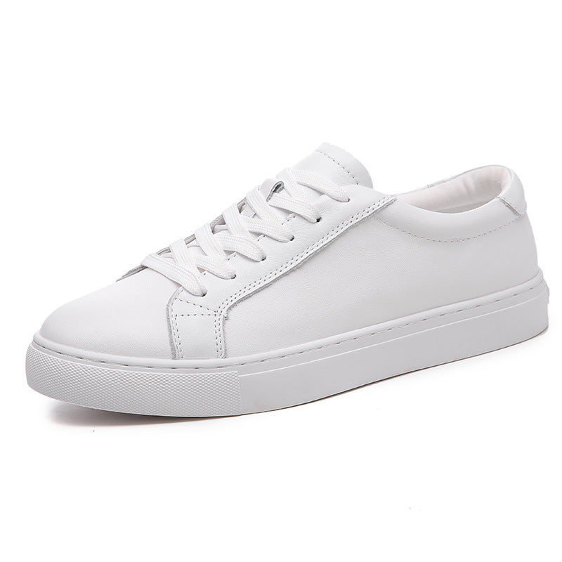 Men's Cowhide Korean Fashionable Sports White Plus Size Men's Board Shoes
