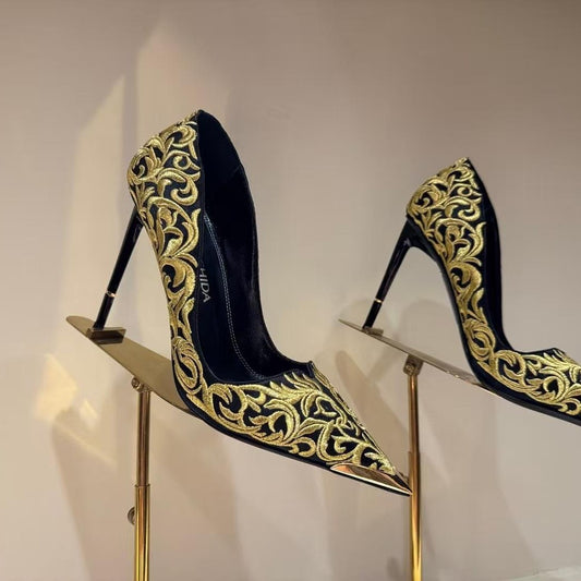 Women's Spring Pointed High Stiletto Satin Pumps Women's Fashion Shoes