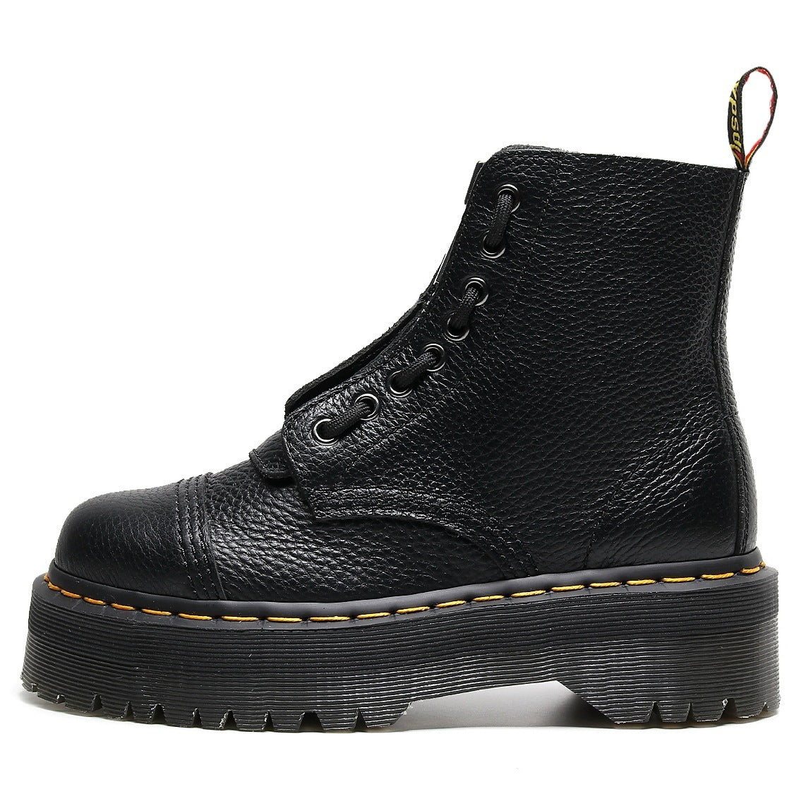 Two-way Platform Motorcycle Front Zipper Top Layer Lychee Boots