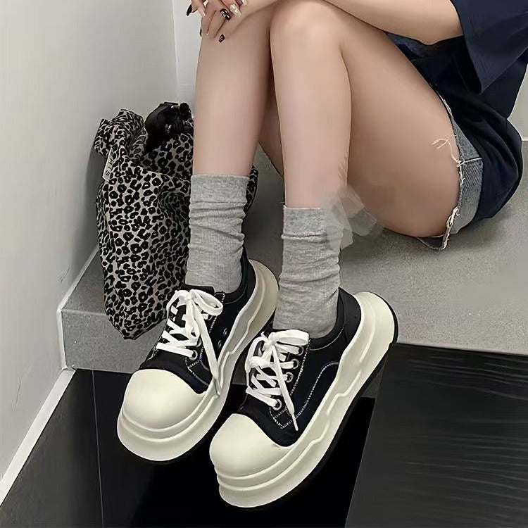 Women's Big Head American Retro Platform Height Increasing Sneakers