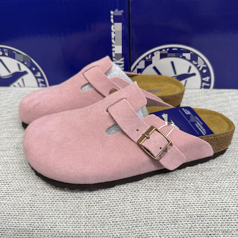 Women's & Men's Belt Buckle Thick Bottom Toe Cap Outer Thick-soles Slippers