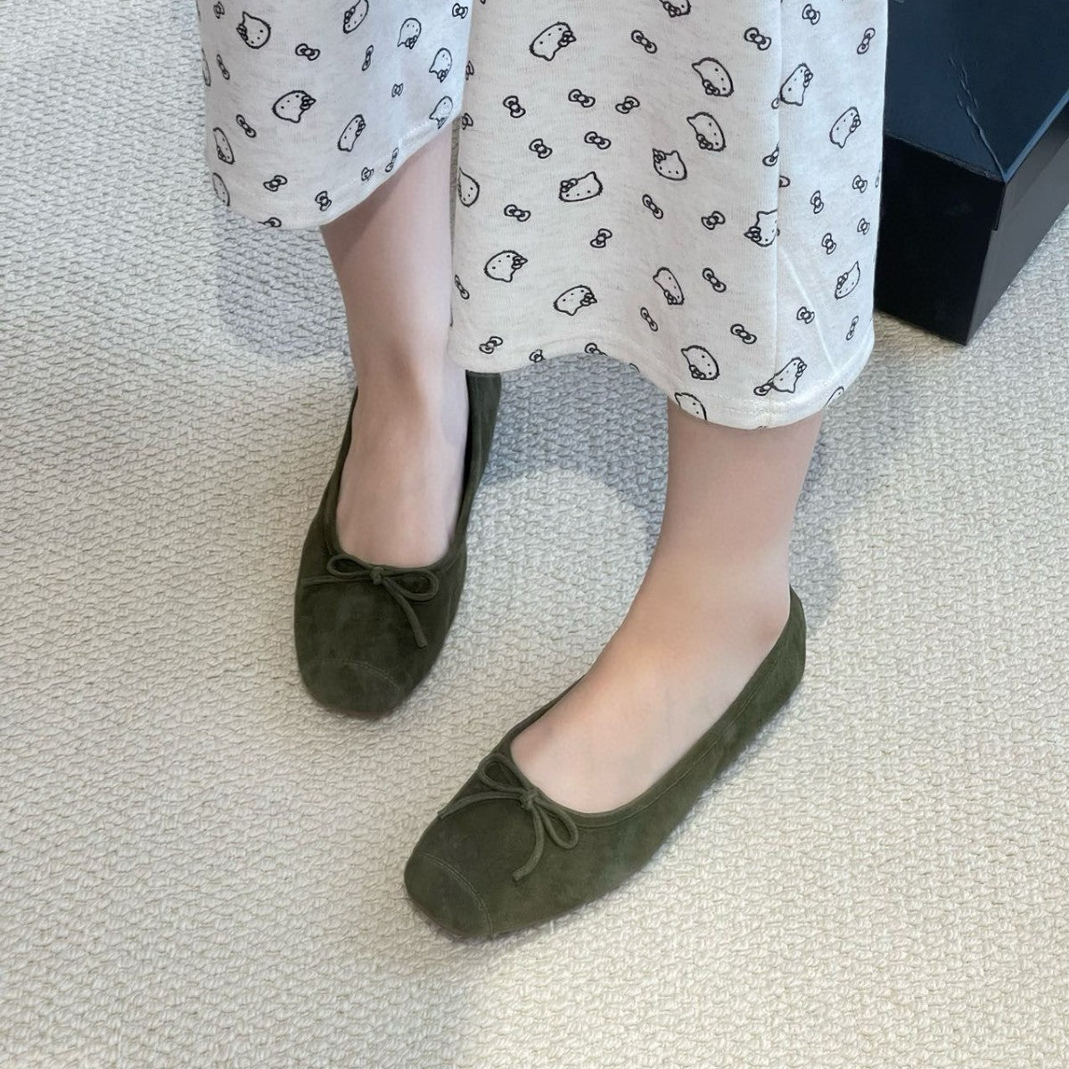 Female Ballerina Flats Round Head Genuine Women's Shoes