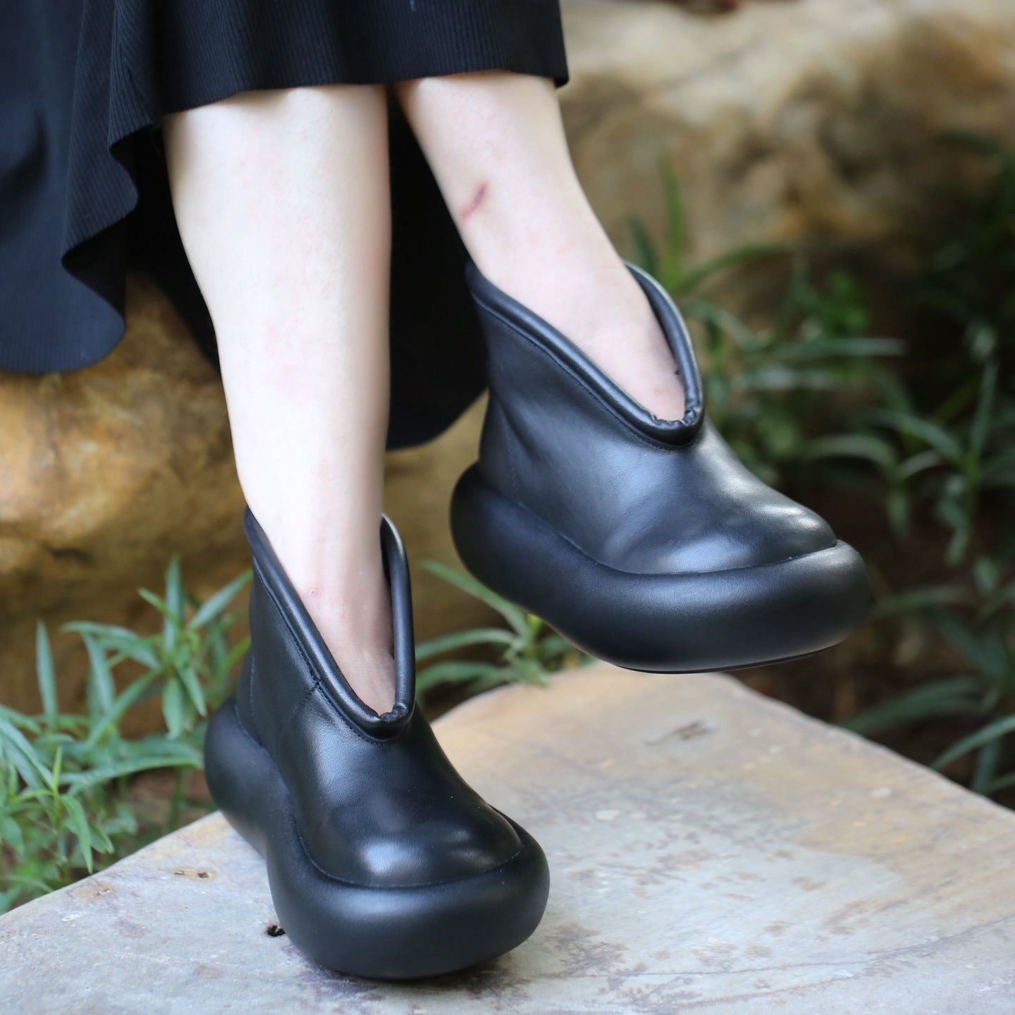 Size Vintage Top Layer Cowhide Ankle Women's Leather Boots