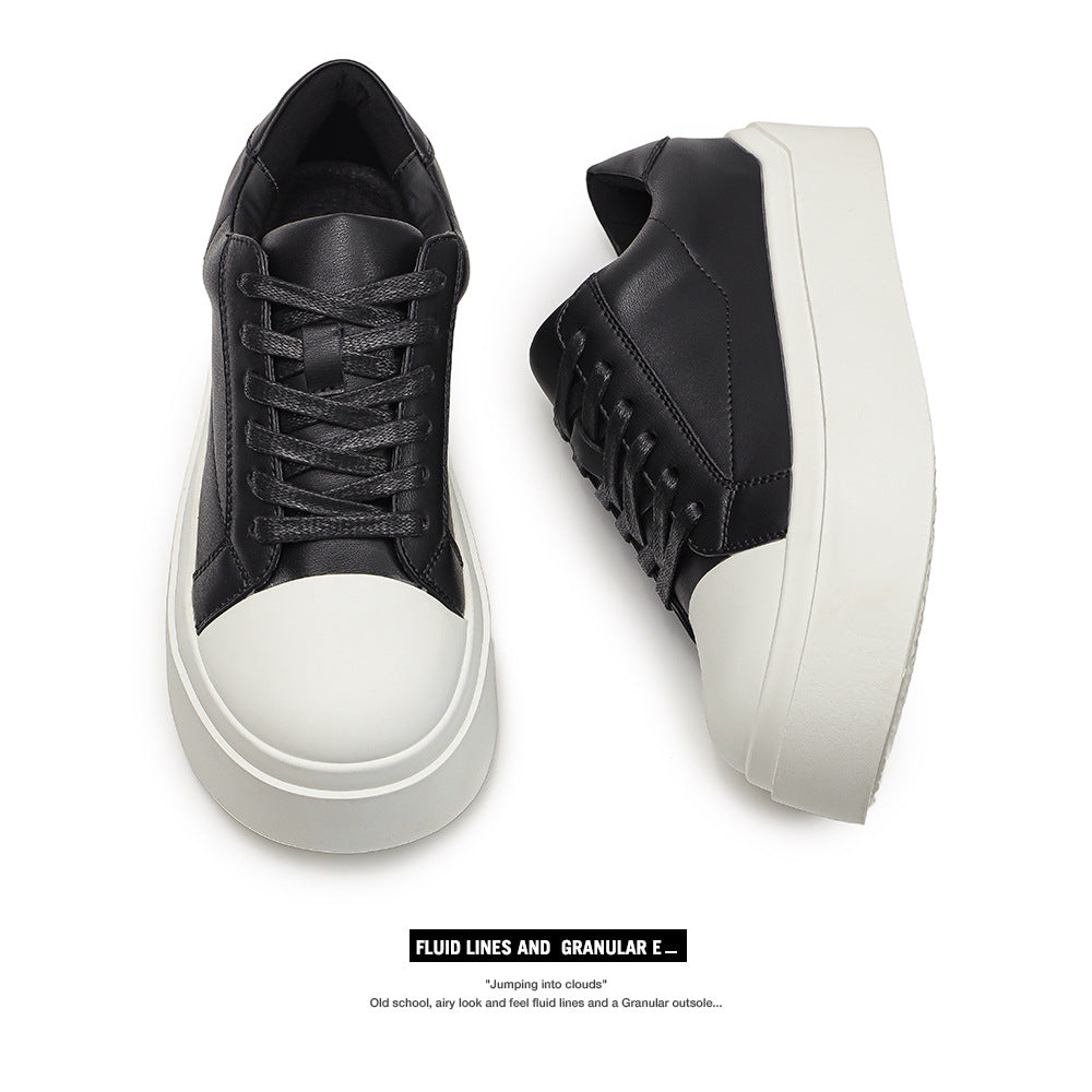 Women's & Men's Round Toe Craft Thickness Increased Fashion Sneakers