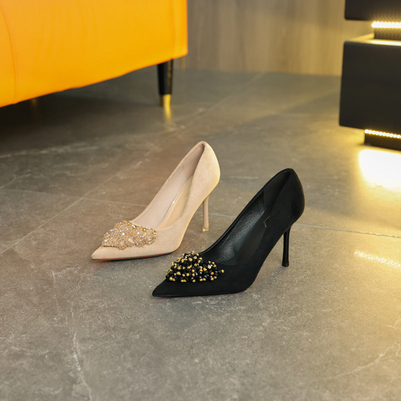 Women's Entry Lux Handmade Suede Pumps Not Tired Pointed Men's Shoes