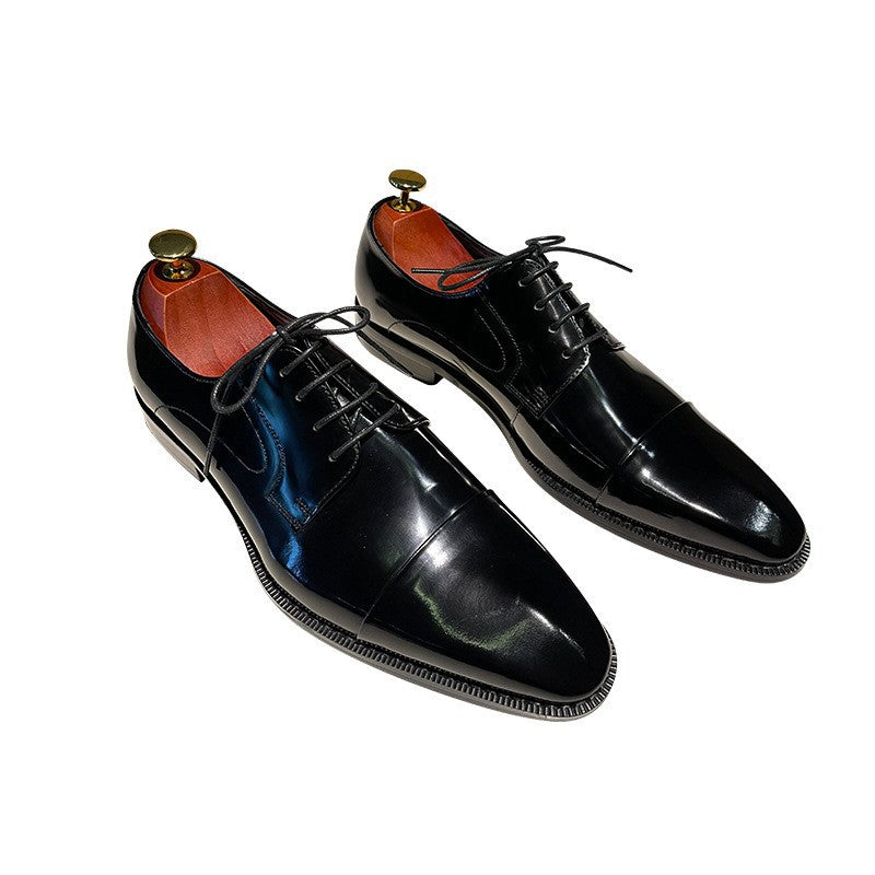Men's Handmade Formal Wear Genuine Square Toe British Gentleman Wedding Leather Shoes
