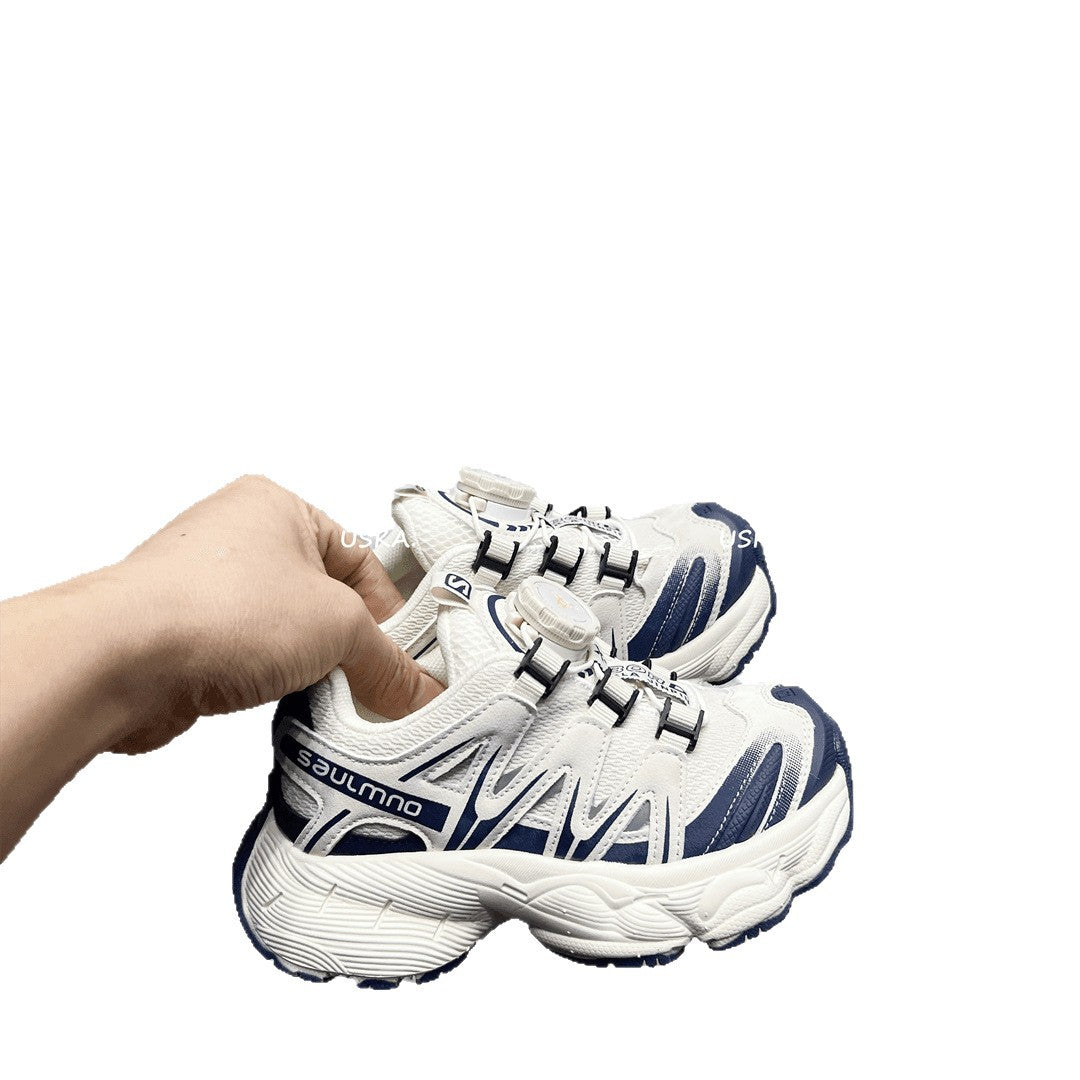 Children's Spring Breathable Fashion Trendy Rotating Buckle Lightweight Soft Bottom Sneakers