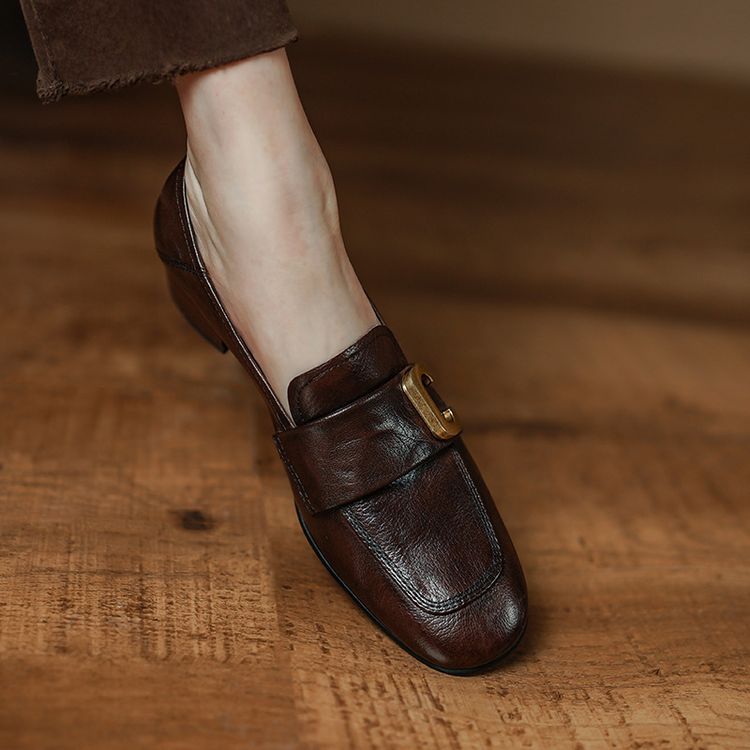 Women's Page Autumn Square Head Chunky High Women's Shoes