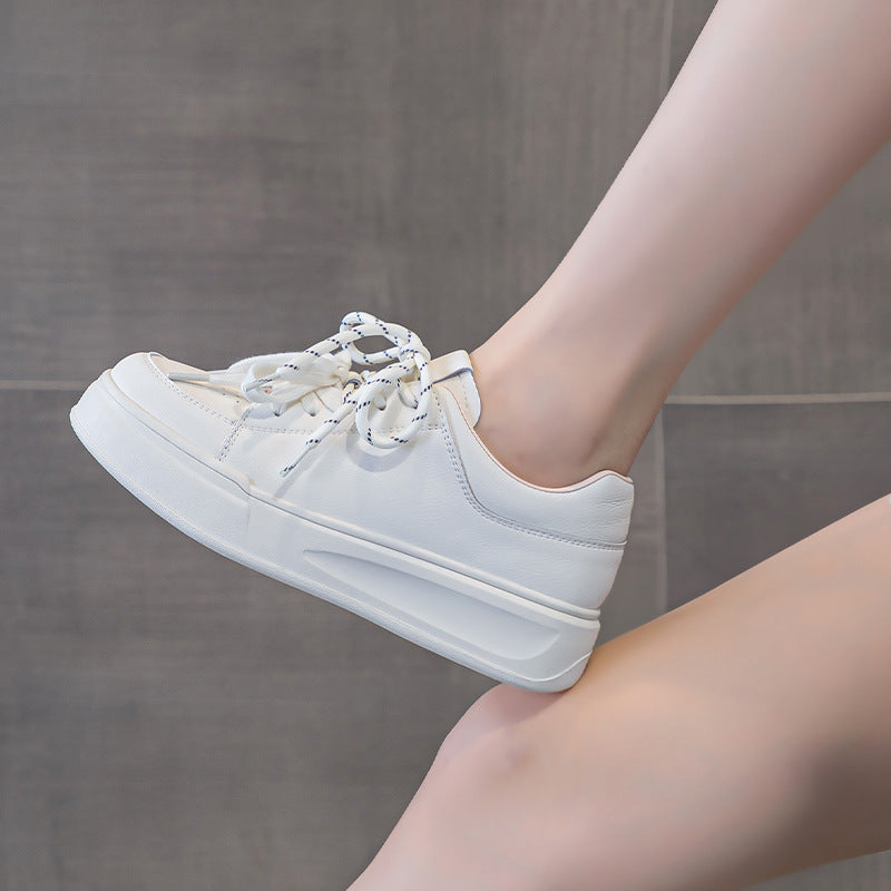 Women's Thick-soled Korean Style White Sports Retro Sneakers
