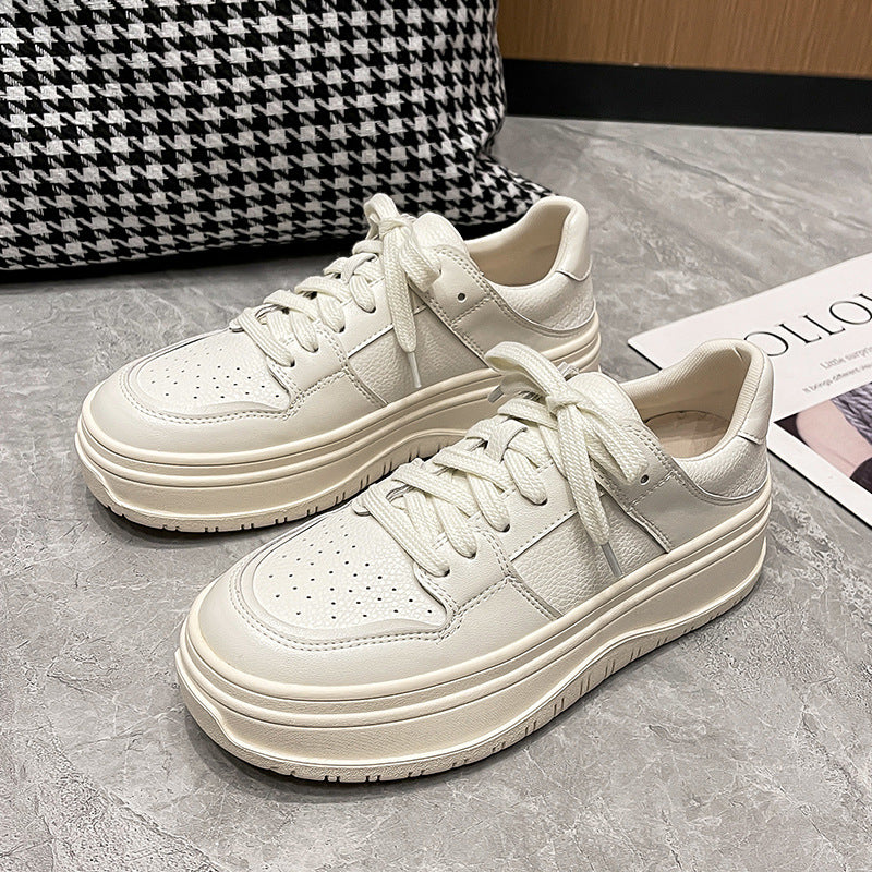 Women's White Sports Leisure Two-color Thick Bottom Casual Shoes