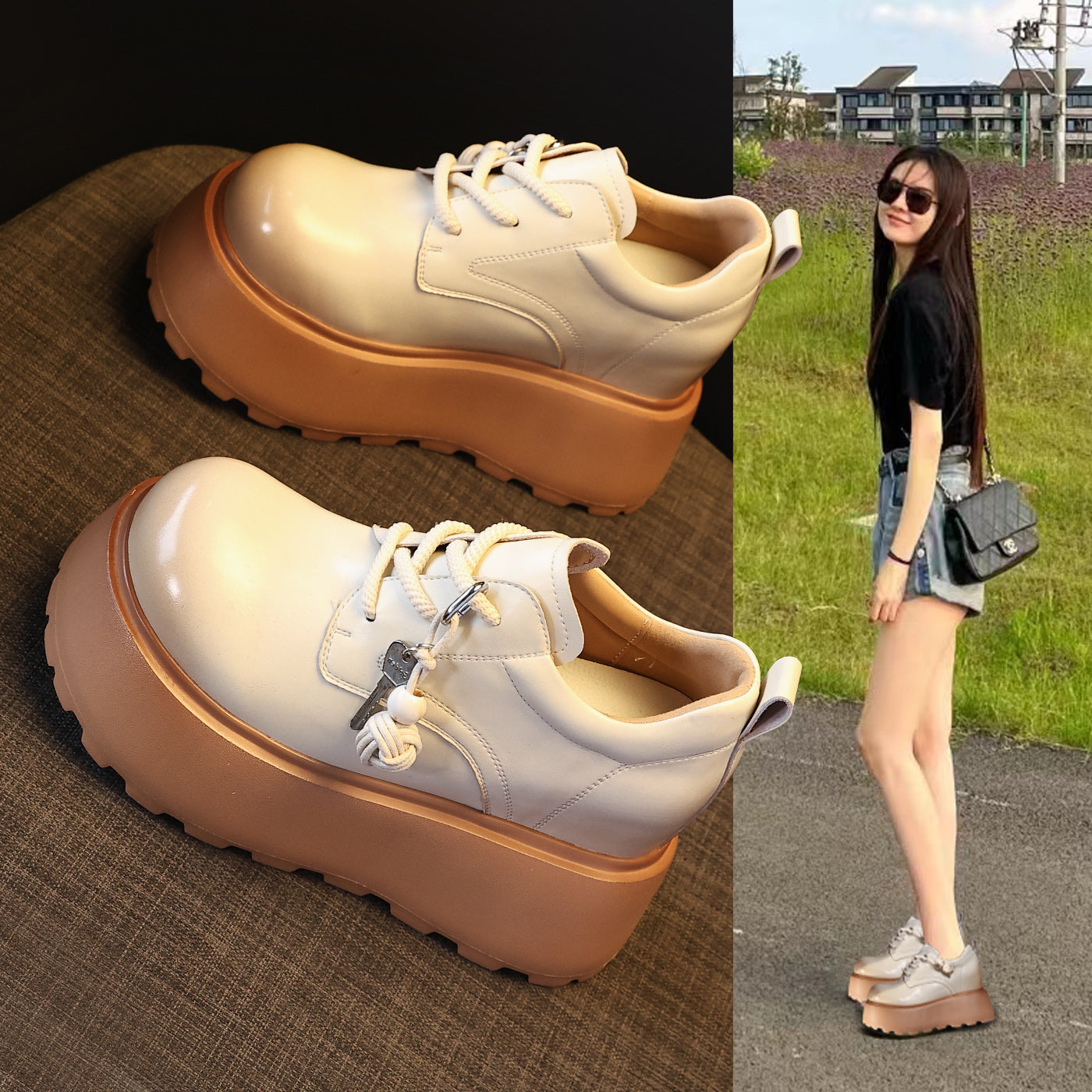 Women's Bottom Height Increasing Insole Western Style Loafers