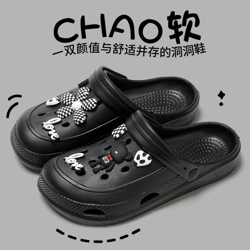 Women's & Men's Hole For Outdoor Couple Toe Cap Women's Shoes