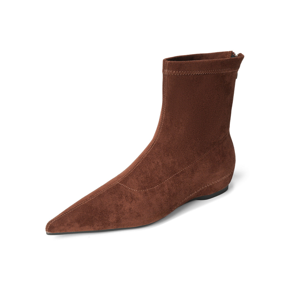 Women's Frosted Suede Flat Socks Skinny Temperament Short Heels