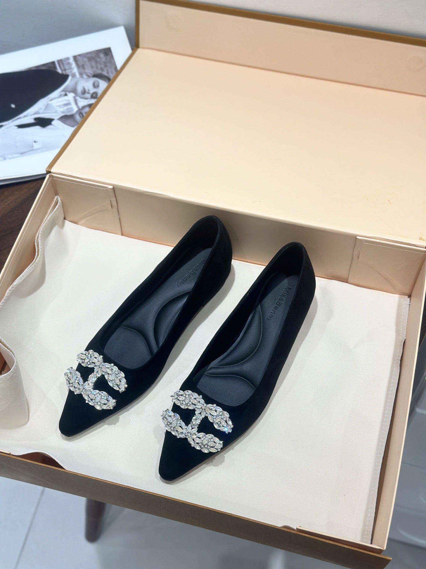 Women's Style Buckle Rhinestone Low Veet Small Women's Shoes