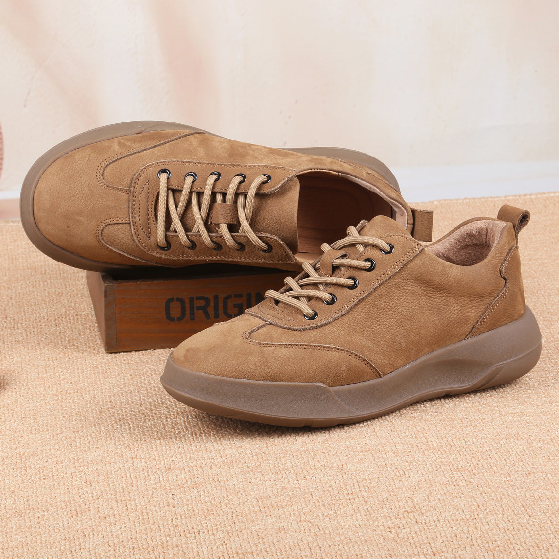 Men's German Training Top Layer Cowhide Retro Easy Matching Men's Casual Leather Shoes