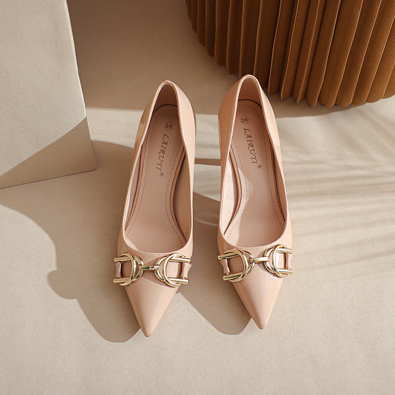 Large Small Size Pointed Patent High Heels