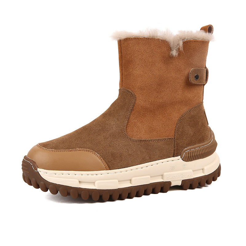 Men's Fur Integrated Winter Thickening Thermal Cotton Snow Boots