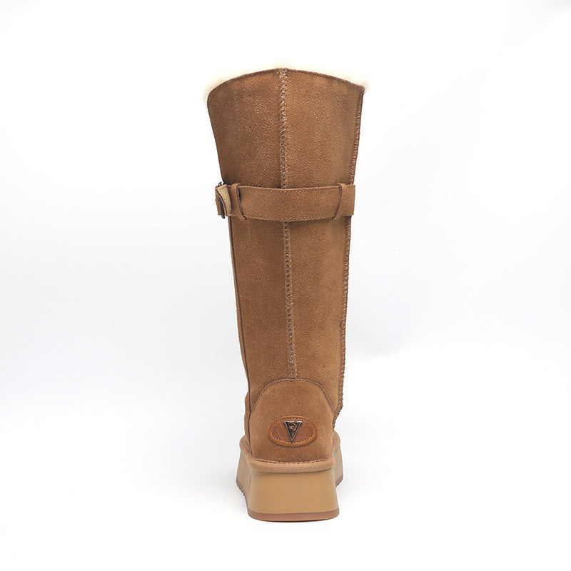 Women's Bottom Fashion Warm Cotton Over The Knee Snow Boots