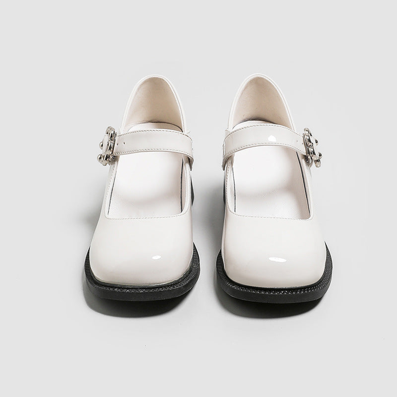 Women's Beauty Power Retro Chunky Mary Jane Spring Leather Shoes