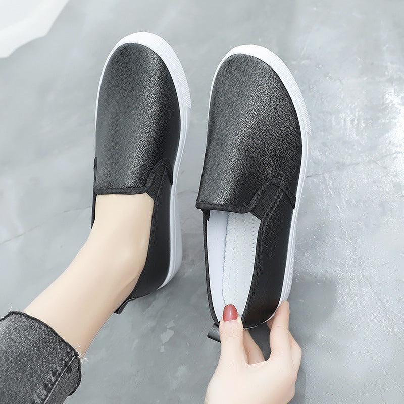 Women's Style White Flat Surface Slip-on Comfortable Casual Shoes