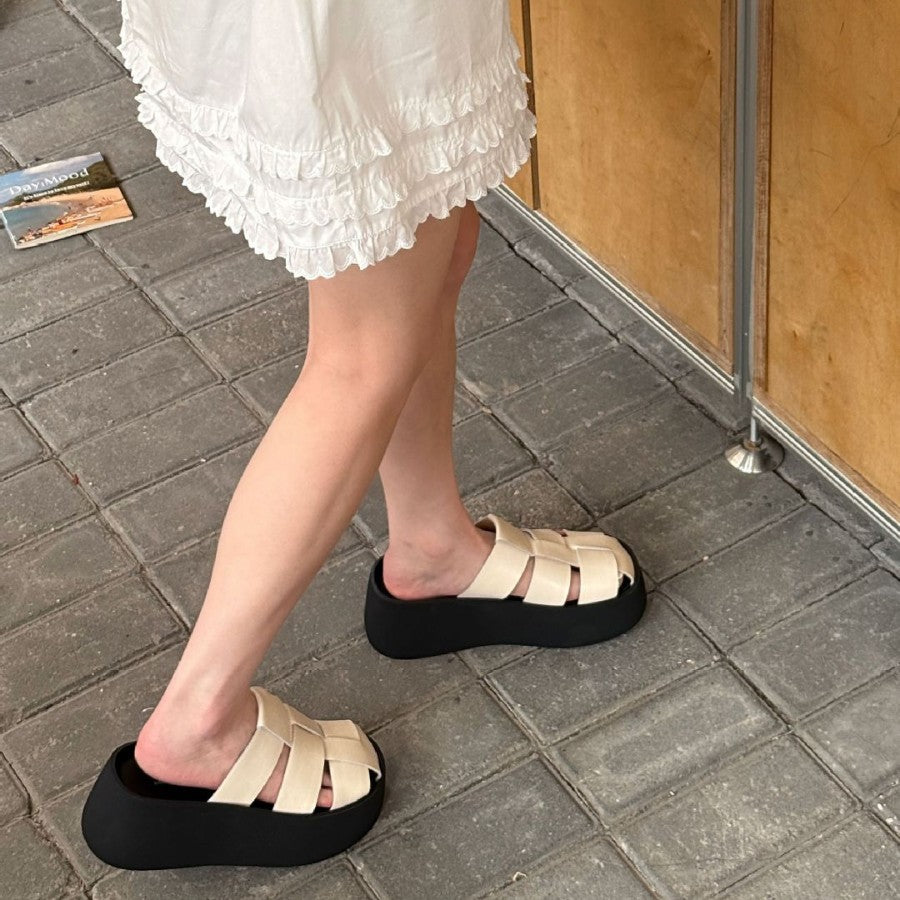 Women's Authentic Toe Box Half Outer Wear Slippers